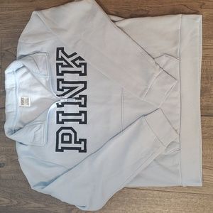 Victoria's Secret PINK Quarter Zip Sweatshirt Light Blue Large